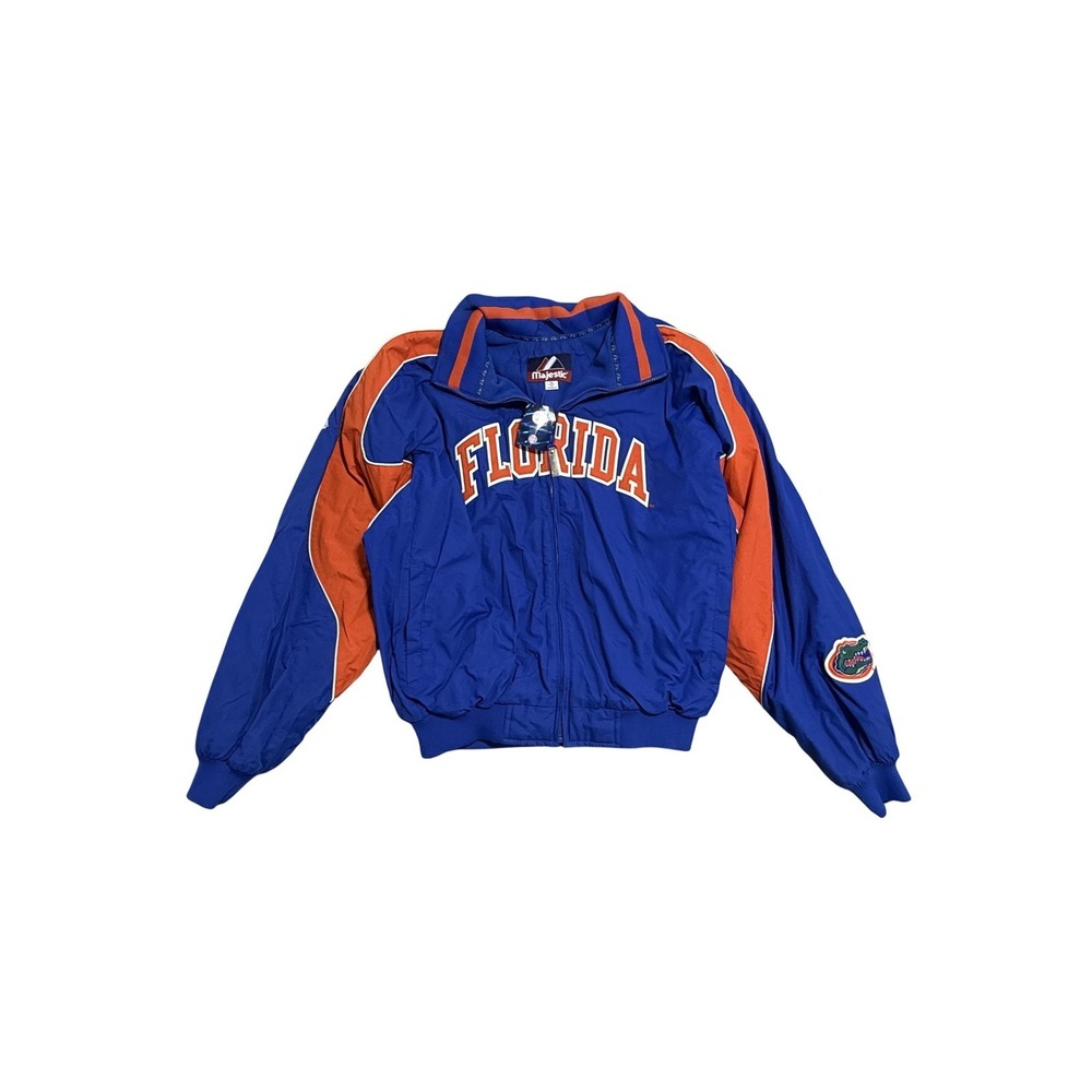 Florida Gators Jacket Mens XL Blue NCAA Football Majestic Full Zip Warmup